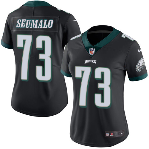 Women's Limited Isaac Seumalo Nike Jersey Black - #73 Rush NFL Philadelphia Eagles